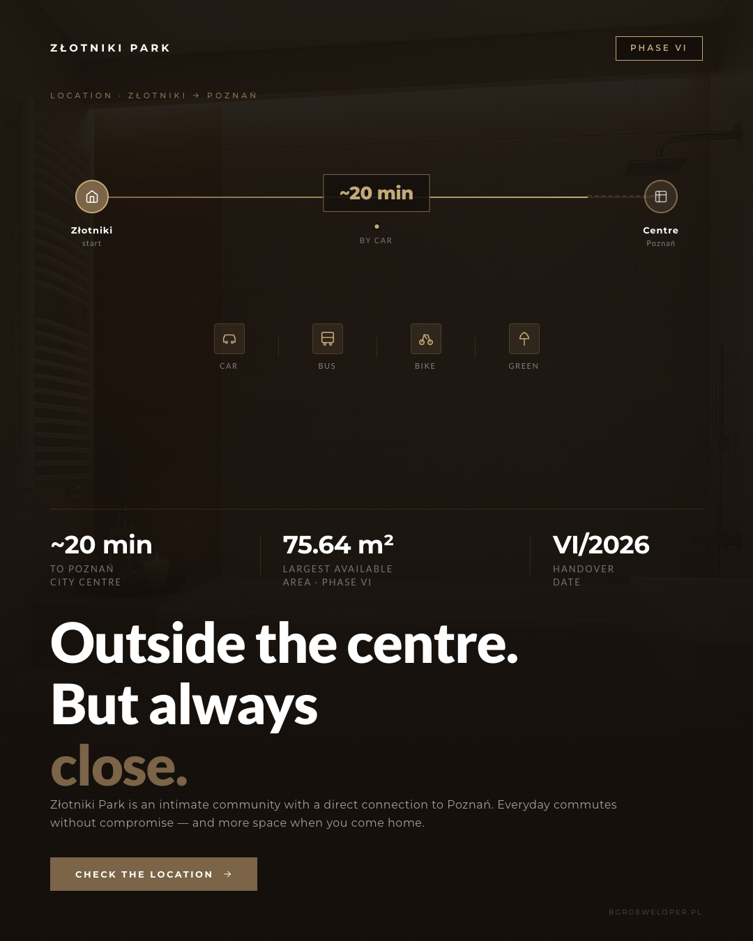 Złotniki Park location timeline